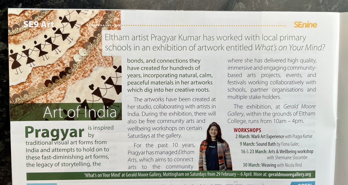 Eltham Arts (@elthamarts) on Twitter photo It’s tonight! The opening night of local artist, & our very own <a href="/prag_artiday/">Artiday</a>’s exhibition <a href="/GeraldMooreGall/">Gerald Moore Gallery</a>.
Nice piece about it in <a href="/SEninemag/">SEnine Magazine</a>.
Book workshops & read more: artidayprojects.co.uk/whatsonyourmind It’s tonight! The opening night of local artist, & our very own <a href="/prag_artiday/">Artiday</a>’s exhibition <a href="/GeraldMooreGall/">Gerald Moore Gallery</a>.
Nice piece about it in <a href="/SEninemag/">SEnine Magazine</a>.
Book workshops & read more: artidayprojects.co.uk/whatsonyourmind