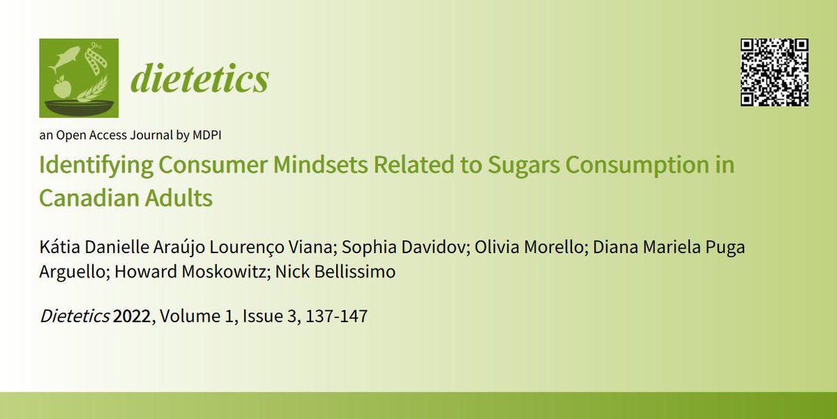 Dietetics_MDPI's tweet image. Highly Download paper💐 
#DieteticsMDPI Welcome to read "Identifying Consumer Mindsets Related to #Sugars Consumption in #Canadian Adults" 
✍️Dr. Kátia Danielle Araújo Lourenço Viana et al.
🔗mdpi.com/2674-0311/1/3/…