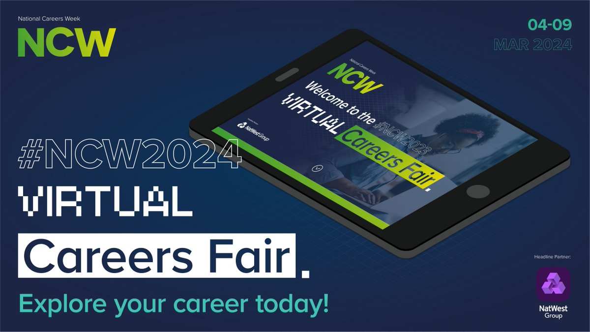 CareersWeek's tweet photo. ****Available Monday**

🖥️ Virtual Careers Fair.  

👇 All details here 

🔗 https://t.co/AAJwQVJc4n 

#NCW2024 https://t.co/lScpilJz2o
