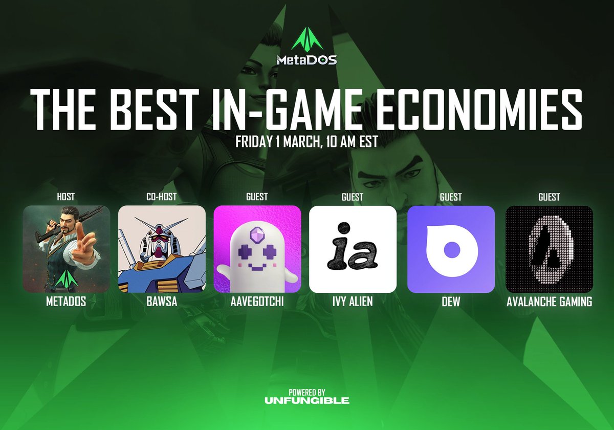 2GWL spots are here! 
Excited for our upcoming AMA Space on "The Best In-Game Economies"? 🚀 Join us as we delve into the world of gaming economies and unlock valuable insights! 
Speakers: 
@nftbawsa - Co-host
<a href="/aavegotchi/">Aavegotchi 👻🟦 Now on Base!</a> 
<a href="/IVYALIEN_/">IVYALIEN</a> 
<a href="/Dew_HQ/">pepey.AVAX🔺</a> 
<a href="/GamingOnAvax/">Gaming on Avax</a>