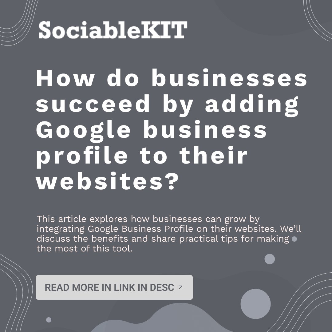 How do businesses succeed by adding Google business profile to their websites?

Read more: sociablekit.com/how-do-busines…

#Google #BusinessProfile #Success #SEO #Website #Marketing #Sociablekit