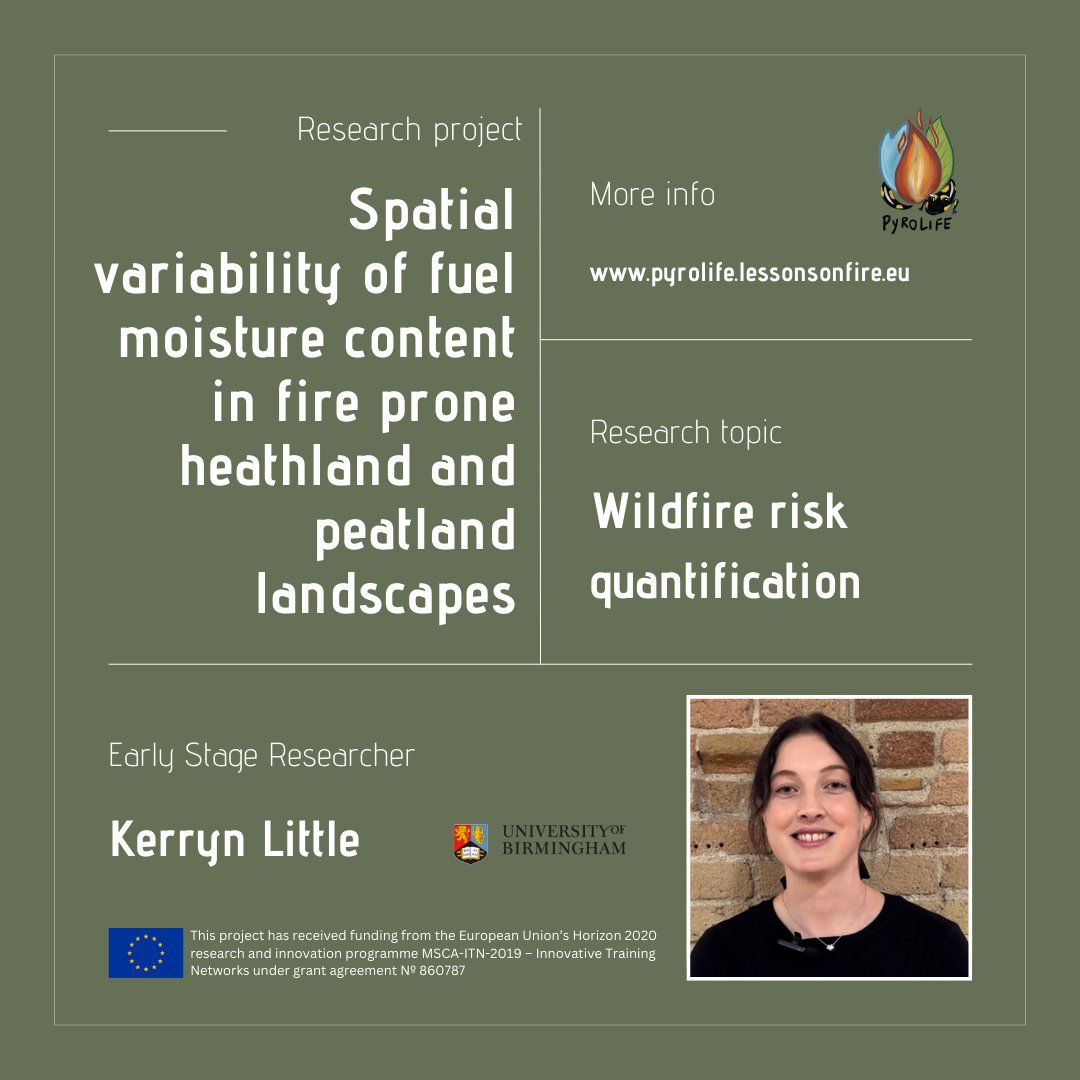 📢#PyroLife includes 15 research projects on different aspects of integrated fire management #IFM 👉Here, we present @LittleKerryn’s, targeting fire danger and recently completed. 👉Find out more about her and her research by: 1️⃣visiting her profile⬇️ pyrolife.lessonsonfire.eu/early-stage-re…