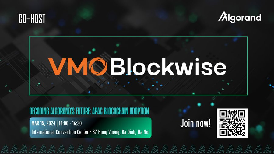AlgorandVietnam's tweet photo. 📢 #MEETUPALGORANDVIETNAM - GIỚI THIỆU ĐƠN VỊ ĐỒNG TỔ CHỨC #VMOBLOCKWISE
Algorand Vietnam hân hạnh có sự hiện diện của VMO Blockwise để đồng tổ chức sự kiện Meetup đầu tiên của Algorand tại Việt Nam.
#algorandmeetup #algorandvietnam https://t.co/v3mN9FR3nl
