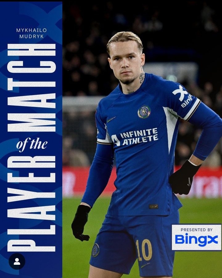🇺🇦 Mykhailo Mudryk is your official Player of the Match 🏆✅👏
Thoughts? 💙🫡
#CHELEE #CFC #Chelsea #ChelseaFC