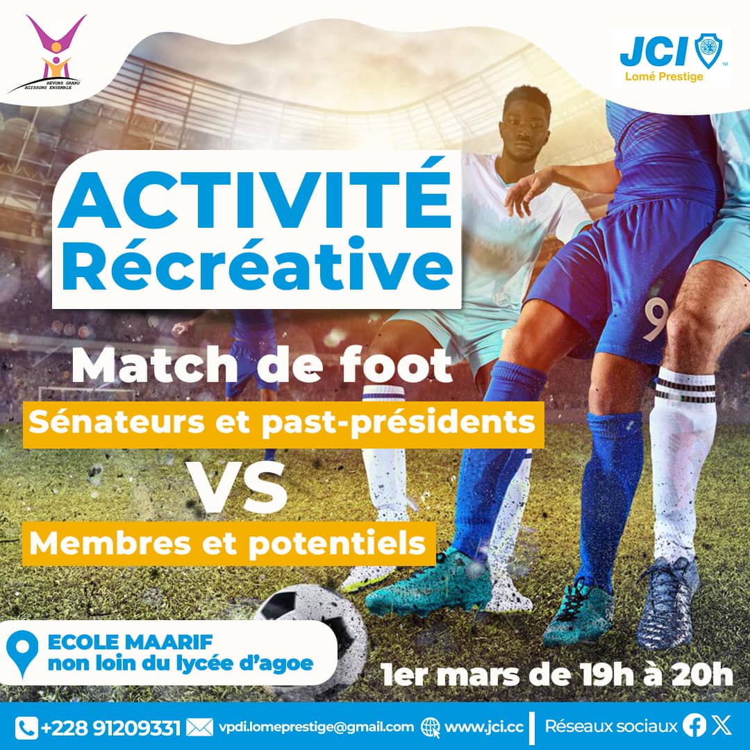 Ce Match est une occasion de rencontres et de convivialité entre Membre actif, Membre potentiel,
et ancien Membre.. Rejoignez nous pour un moment de convivialité!