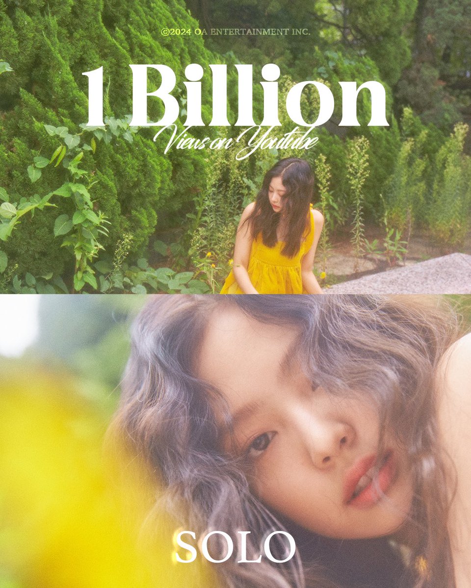 #JENNIE 'SOLO' M/V 1 BILLION VIEWS ON YOUTUBE 'SOLO' M/V 🎥youtube.com/watch?v=b73BI9… #JENNIE #SOLO #M/V #1BILLION #YOUTUBE #OA