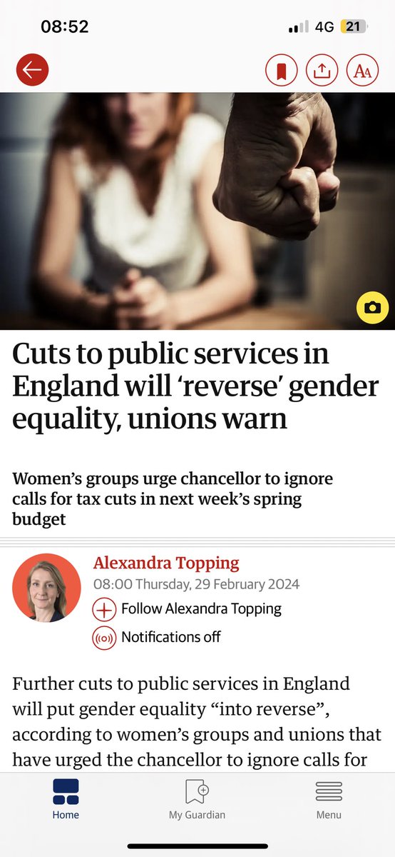 14 years of cuts to public services, support for survivors of domestic abuse & more have disproportionally impacted women Further cuts in the Budget would send gender equality into reverse Further cuts for pre-election tax gimmicks would be unforgivable