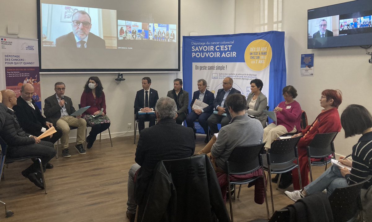 [EN DIRECT] Point presse du #CRCDC-NA pour le lancement de #MarsBleu, mois de sensibilisation au #dépistage du cancer colorectal en présence de @PierreHurmic. Ts les partenaires dont le @CHUBordeaux poursuivent leur mobilisation en faveur de la prévention