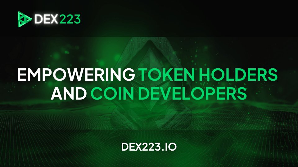 Why choose @Dex_223?

ERC-223 championing sovereignty in transactions.
Every choice echoes in our digital future.
Let's visit dex223.io to understand the journey of trust and control release.
#DigitalSovereignty #DEX223 #D223 #ERC223