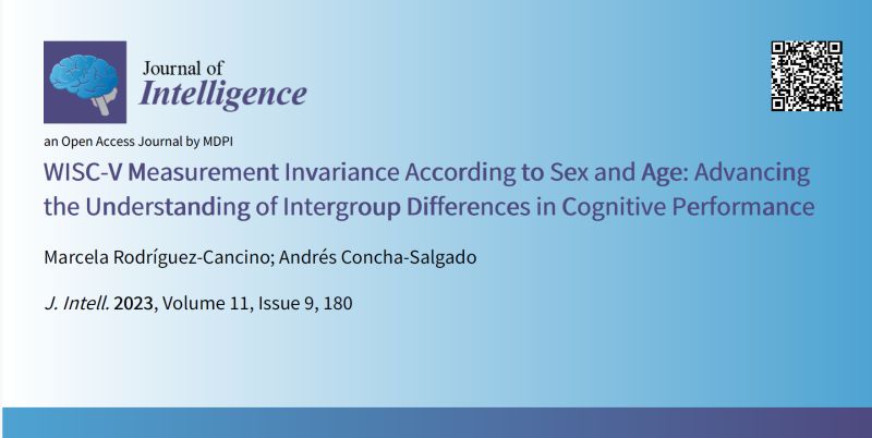 JIntell_MDPI's tweet image. Marcela Rodríguez-Cancino and Andrés Concha Salgado from @UFrontera: &quot;WISC-V Measurement Invariance According to Sex and Age: Advancing the Understanding of Intergroup Differences in #CognitivePerformance&quot;

Read the paper here: doi.org/10.3390/jintel…