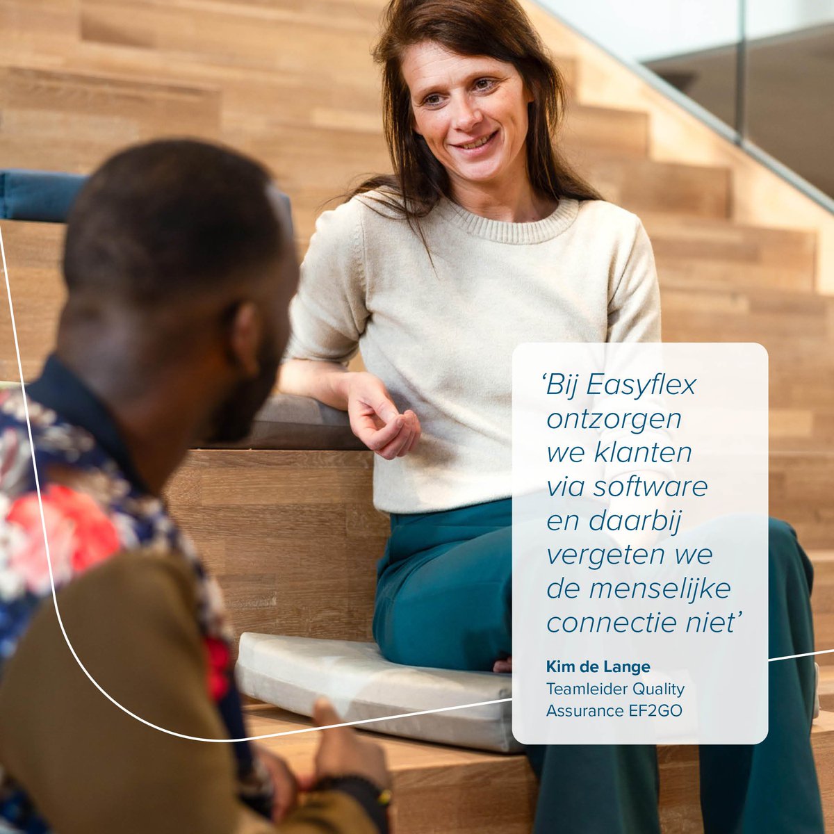 easyflexnl's tweet image. “Ons Service Center helpt klanten door de menselijke connectie te zoeken en ze op een vriendelijke manier te woord te staan. Die warme omgang hanteren collega’s ook onderling. Het is typerend voor Easyflex.”

#Easyflex #werkenbijEasyflex #greatplacetowork #bestworkplacesforwomen