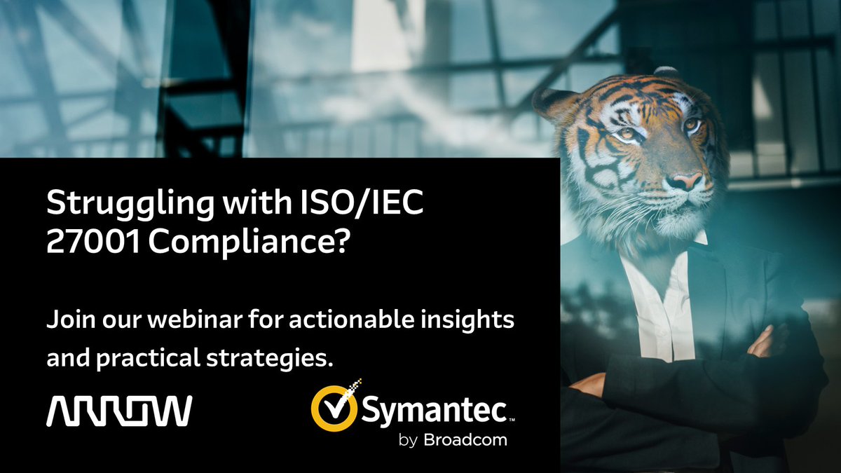 Join the Arrow/Symantec security experts and Knights to understand how you can be empowered to achieve and maintain ISO/IEC 27001 compliance 👇 arw.li/6013nTLbU #symantec #compliance