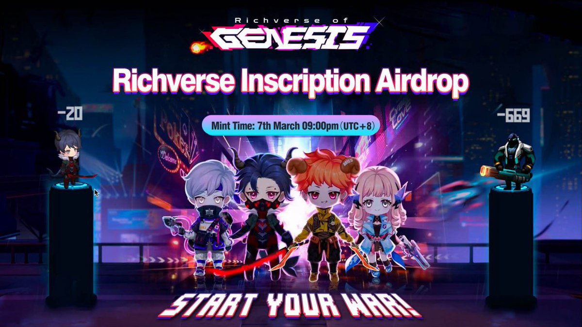 Richverse inscription airdrop*20 @RichverseWeb3 will be online on Mar 7 @donut_verse Inscriptions + socialfi 💘 Share 90% of the fee & Fomo3D pool! Price: FREE + fee Time: Mar 7th at 9pm😘❤️ 👇 1. Follow @RichverseWeb3 2. 💗 & RT 3. Join : t.me/RichverseWeb3 #Airdrops