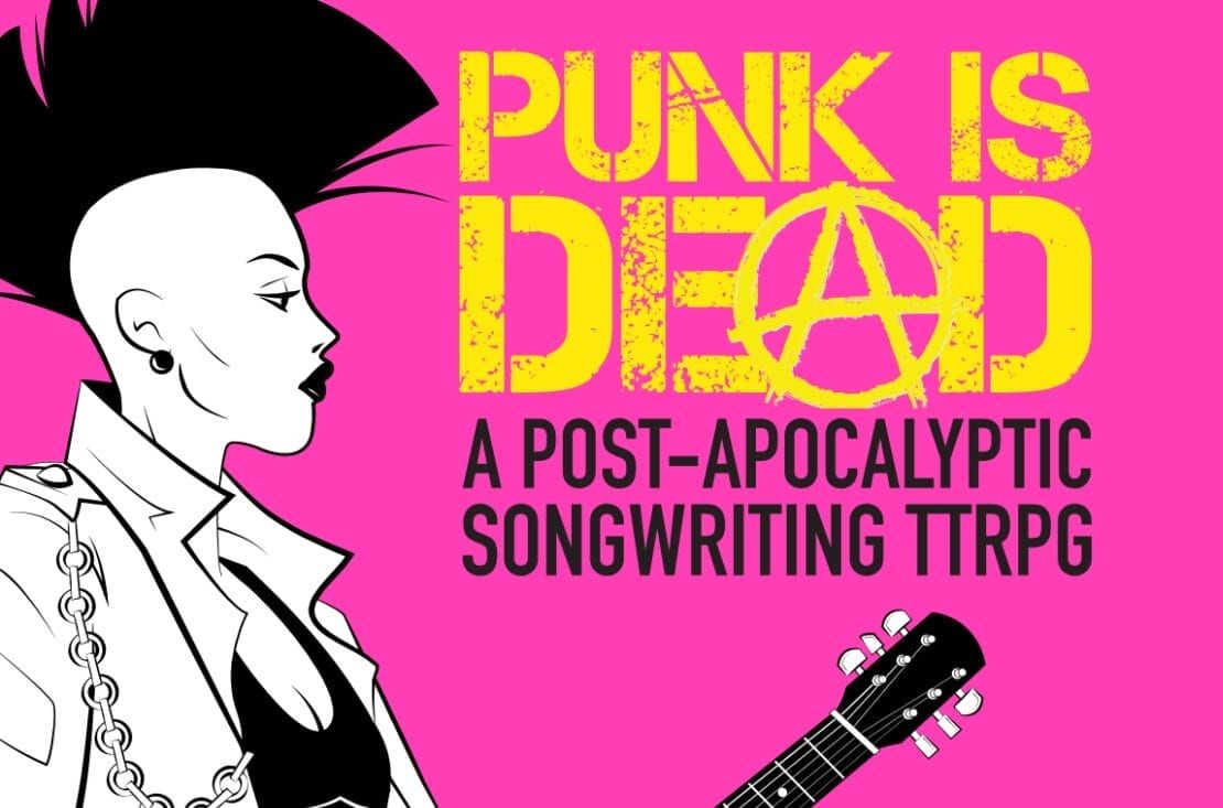 GeekNative's tweet photo. It's the FINAL DAY to back 'Punk is Dead' from @critkituk; a Post-Apocalyptic Songwriting TTRPG to Backerkit  https://t.co/yug0W35GiG #PunkIsDead #Backerkit https://t.co/0IhrqyytST