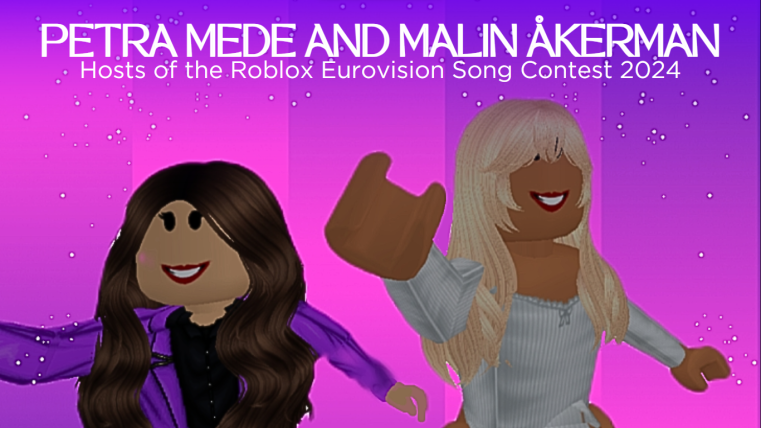 SongRoblox69383's tweet photo. 🇸🇪 The Roblox Eurovision Song Contest 2024 will have two experienced women as hosts: Swedish and American actress Malin Åkerman and Swedish comedian, dancer, actress and television presenter Petra Mede. https://t.co/gFGbEKK1oX