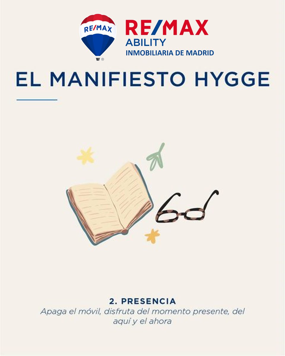 REMAXability's tweet photo. Elige cada día, un momento en el poner tu atención en lo importante y en lo que estamos viviendo sin preocuparnos por nada más #manifiestohygge😃
RE/MAX Ability Inmobiliaria de Madrid. COMPRA VENTA INMOBILIARIA. Llámanos 91 517 81 59
#remaxability #vendetucasa #madrid https://t.co/7zsHUU6ysx