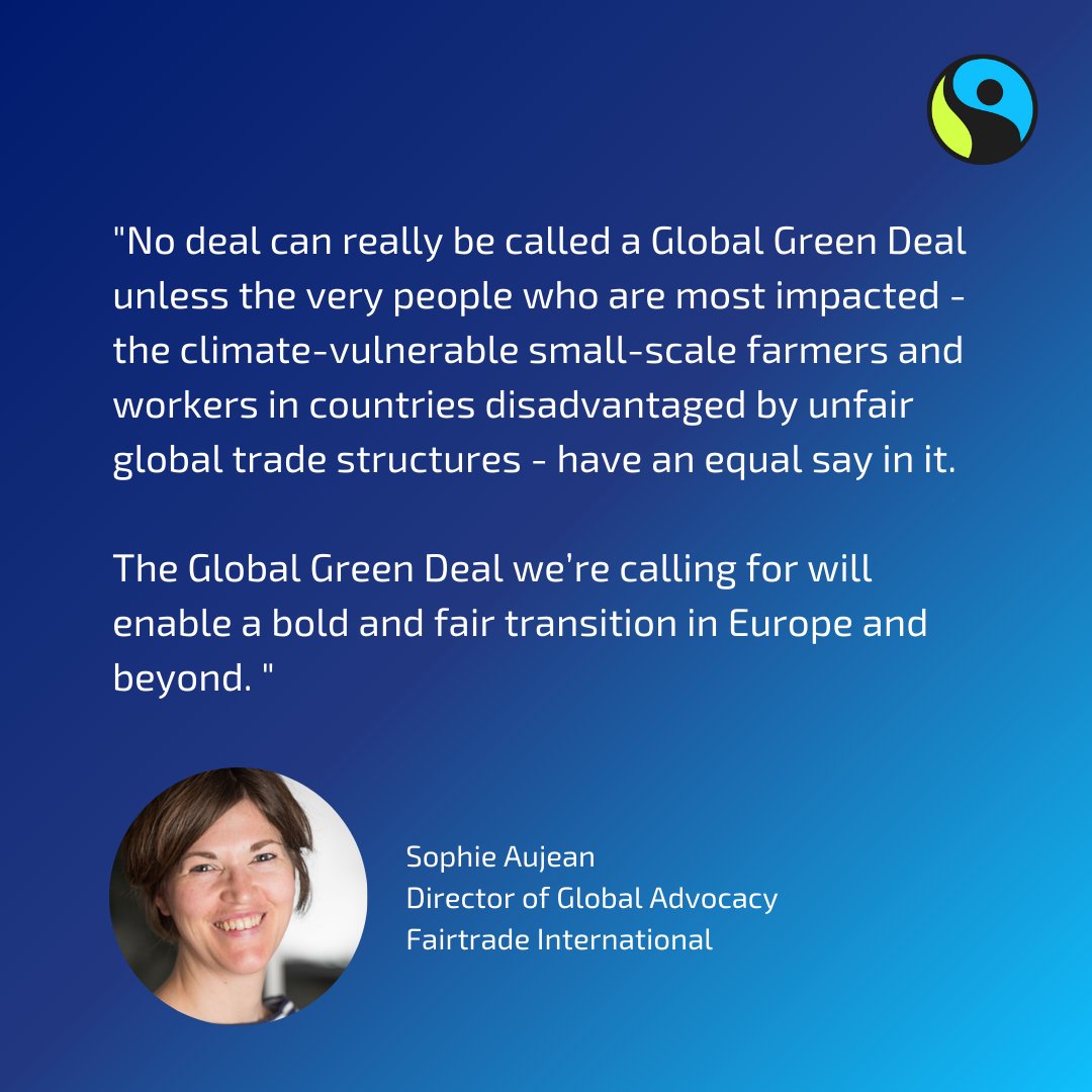 Together with Solidar, the FTAO, and the WFTO, we have issued a call-to-action to transform the #EuropeanGreenDeal into a #GlobalGreenDeal to make it more social, equitable, just, and fair at the international level. More: bit.ly/49yZDE6 #futureisfair