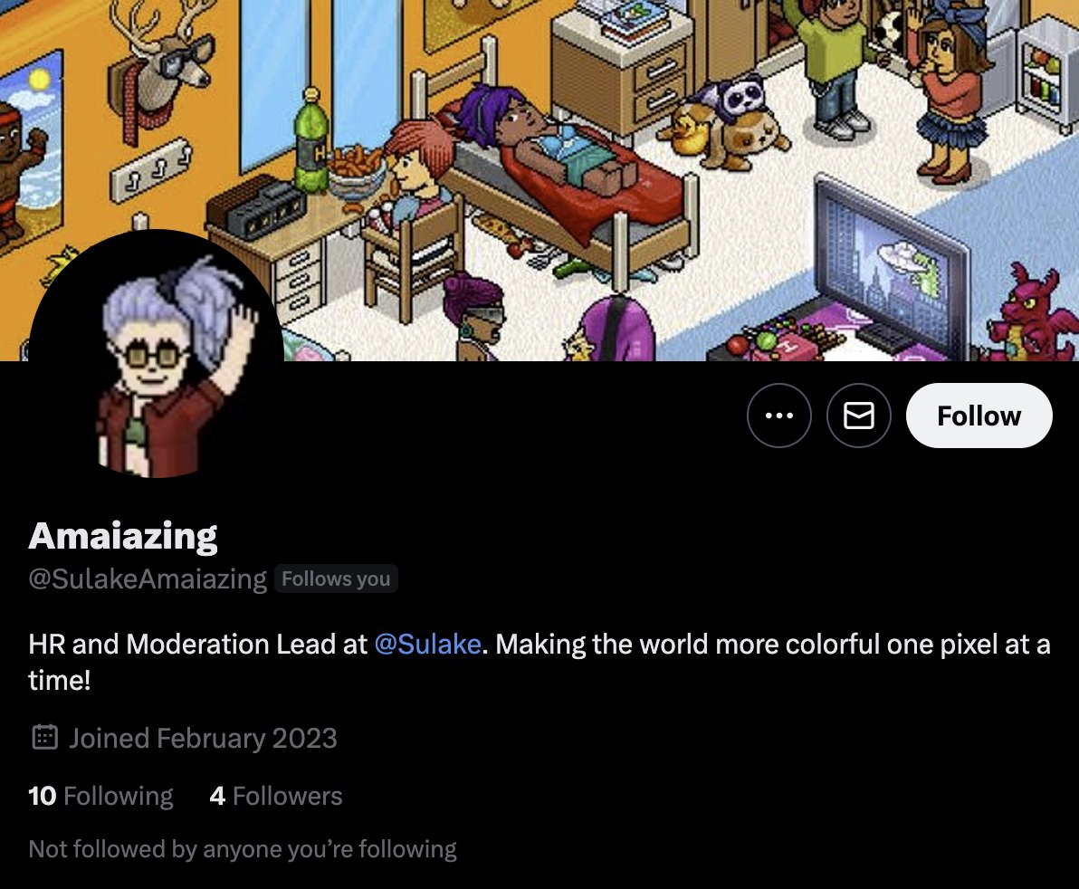 morning all, please block this account: x.com/SulakeAmaiazin…

they are impersonating an ex-Habbo staff and are out to scam you

always, always check this list to see which staff accounts are official and legit: x.com/i/lists/133913… 

❤️ + ♻️ for awareness