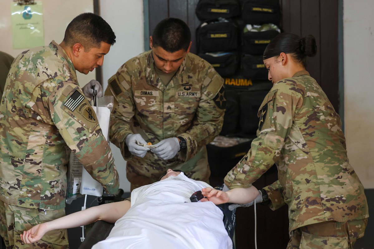 1-52 General Support Aviation Battalion, 16th Combat Aviation Brigade,  and 1st Battalion, 17th Infantry Regiment, 2nd Stryker Brigade Combat Team,  conducted Medical Evacuation (MEDEVAC) training in Sa Kaeo Province, Thailand, working together during #ExerciseCobraGold2024.