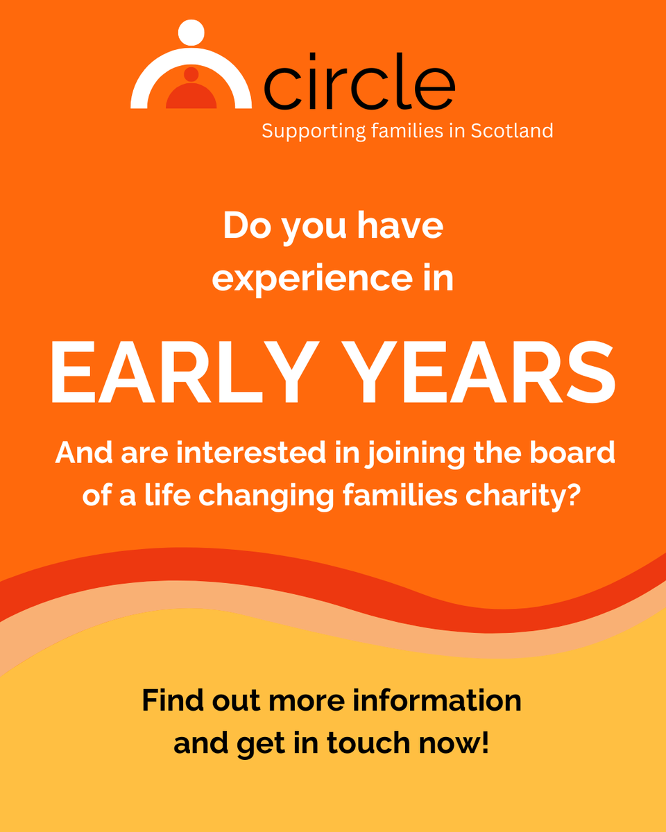 📢 Calling all individuals who are looking for a Trustee opportunity! We are seeking individuals with experience in early years to join our Board of Trustees. Find out more and how you can apply today: circle.scot/about-us/job-v… Applications close Friday 8 March!