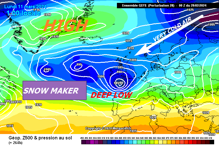 metjeffuk's tweet image. If only this was January but still could be very hazardous looking at the #GEFS 264 [and a lot of members have this] we would be looking at a #Snowmaker