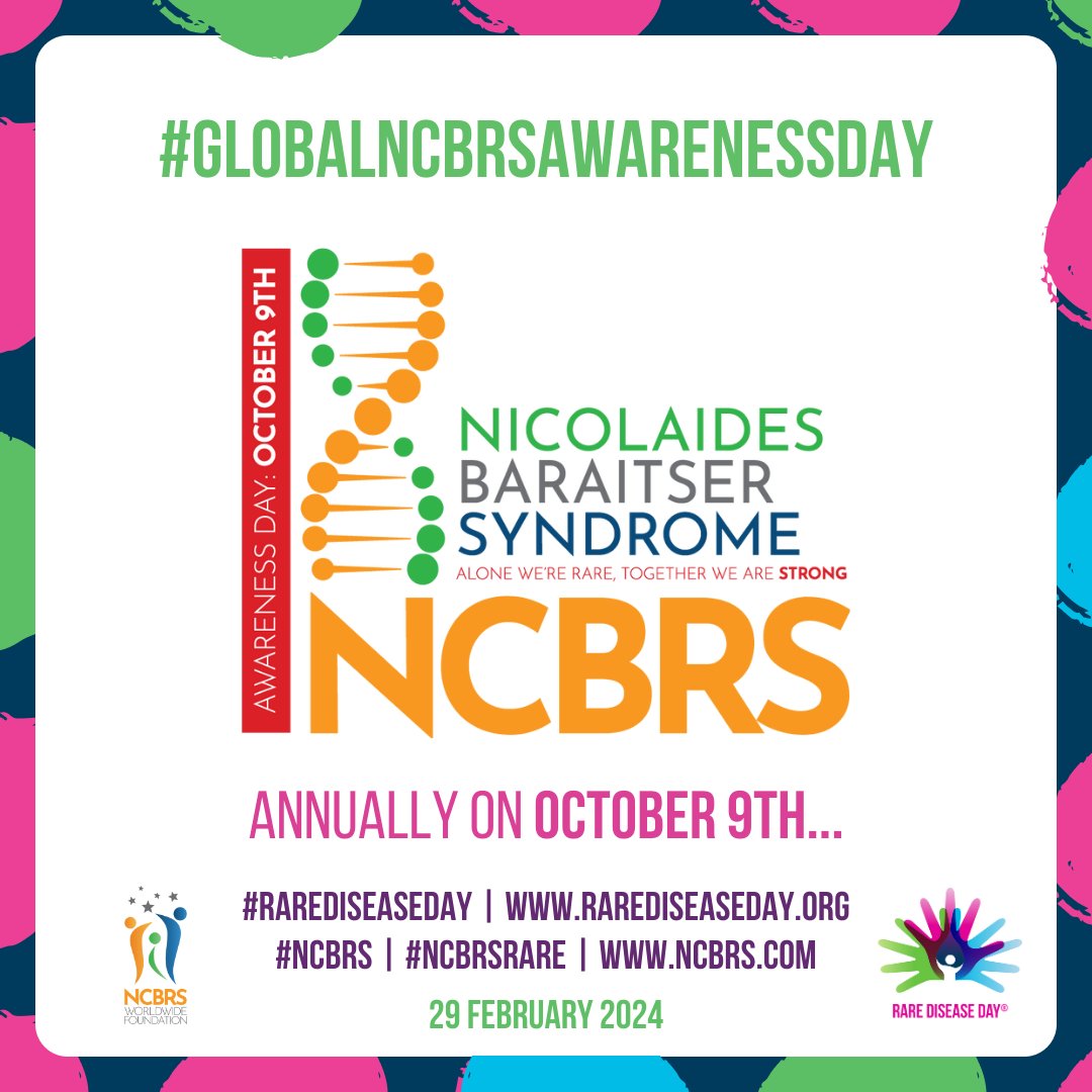 #GlobalNCBRSAwarenessDay is celebrated on October 9th each year. Help us raise awareness by heading to our website for ways in which you can get involved: ncbrs-worldwide-foundation.weebly.com/awareness-day #NCBRS #NCBRSRare #RareDiseaseDay #RareDiseaseDay2024 #RDD #PatientGroup 🧡💚💙 @ncbrsfoundation