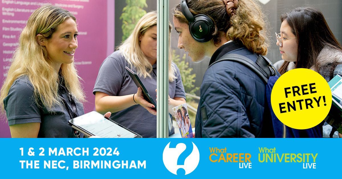 It's finally here! What University? & What Career? Live opens its doors tomorrow at 09:30. If you're considering your next steps after school or college this is the perfect chance to speak to unis and employers, all under one roof. #WhatLive >> bit.ly/3wshA8I