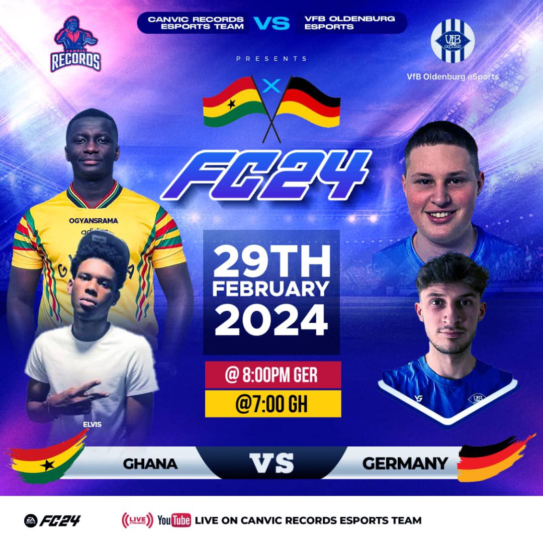 TeamCanvic's tweet image. Today we Cook🔥🔥

Fc24 battle vs VFB Oldenburg Esports in Germany 🇩🇪🔥🔥

@Yebby9 and Elvis will be playing for Team Canvic  🔥🔥 let’s gooo
#eSports #ghana #Germany #InternationalNews