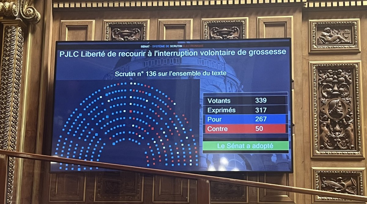 Hier soir, j’ai voté pour inscrire dans notre Constitution la liberté garantie pour toute femme de recourir à l’IVG.
Le vote conforme du Sénat ouvre la voie au Congrès pour consacrer définitivement cette liberté fondamentale dans notre norme suprême. #IVG