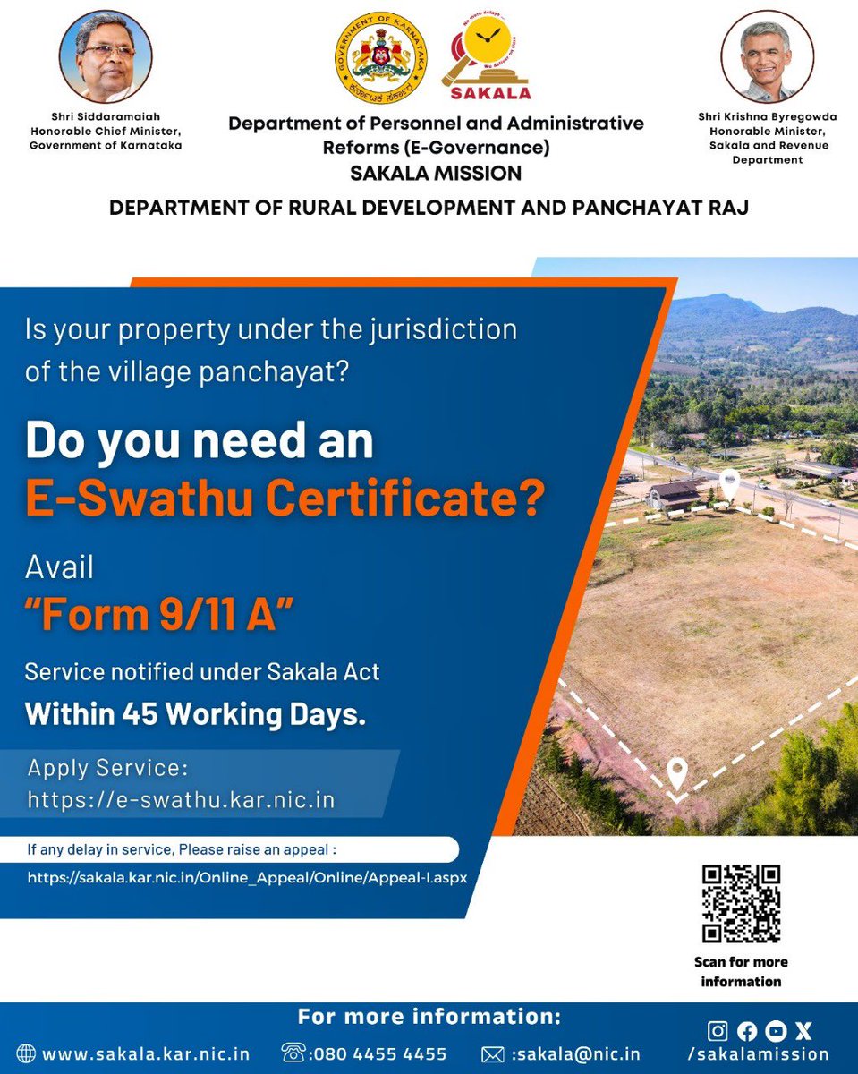 Obtain your E-Swathu certificate through a hassle free process using Sakala. #sakala #services #karnataka #govtofkarnataka #citizens #sakalahelpline