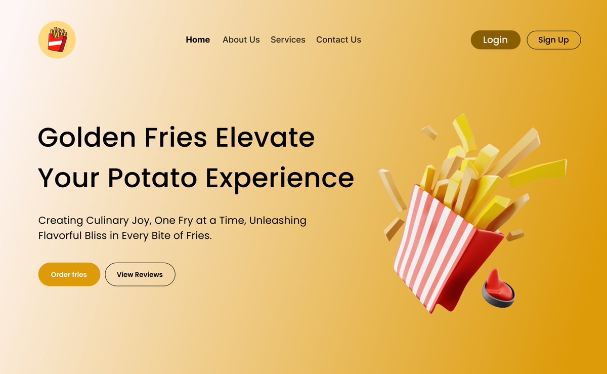 Today, I designed this Fries Homepage UI! I tried my best!