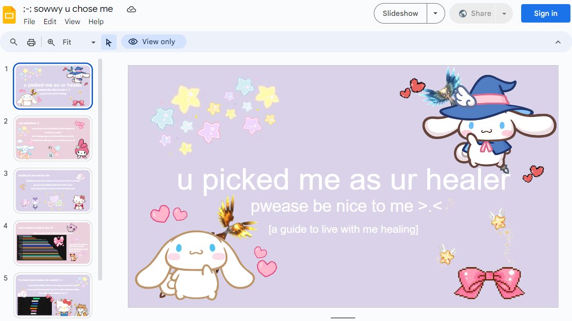 my healer linked this before my key started...