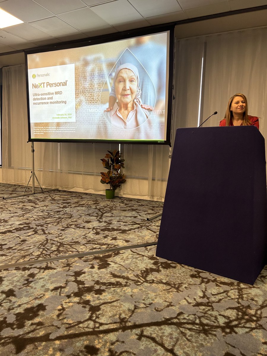 Interesting presentation by Christelle Johnson from Personalis on MRD detection for cancer management
