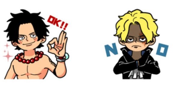 IM CRYING THESE SPECIFIC ACE AND SABO STICKERS,,, 