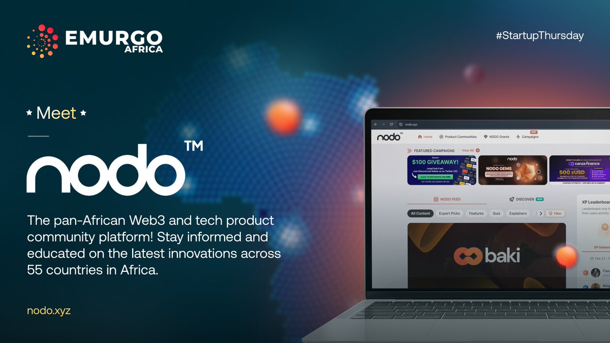 🥁@Official_NODO : Your go-to platform for pan-African Web3 information and tech communities! Stay up-to-date on the latest innovations from 55 African countries. Visit Nodo.xyz
