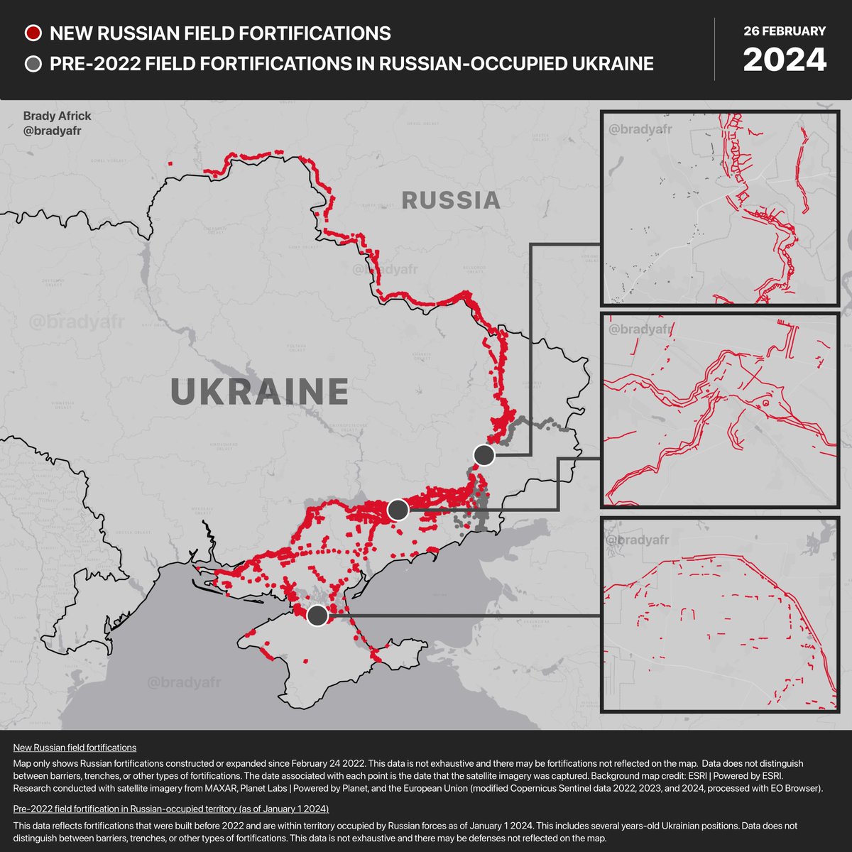 SlapMaps's tweet image. Map of #Russian fortifications.