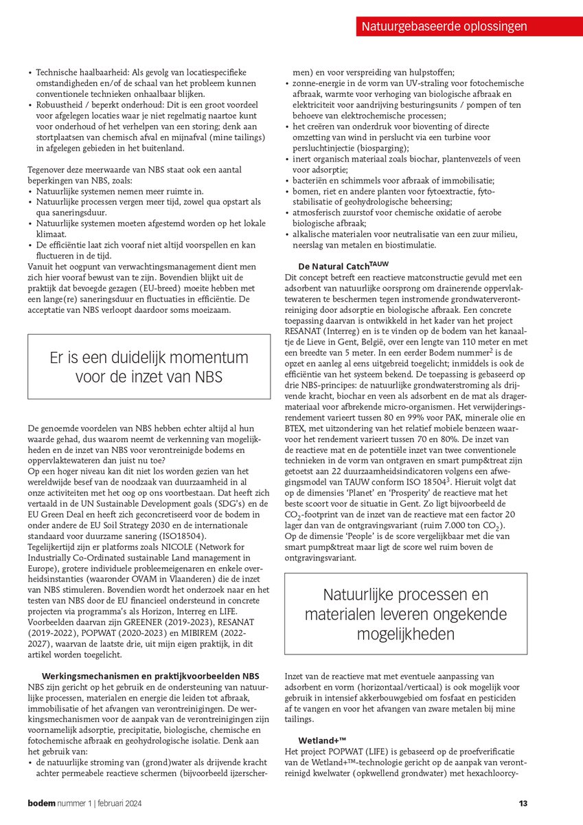 mibirem's tweet photo. 🪘 The very first publication by our partner @TAUWNL in the latest issue of the journal #Bodem in #dutch ! 

✨Development of and experience with nature-based solutions #nbs in relation to #soil #remediation✨🧪🦠🌱

An english version coming soon 👉https://t.co/WjVd4XNfG2 https://t.co/Z0LjRBD3Di