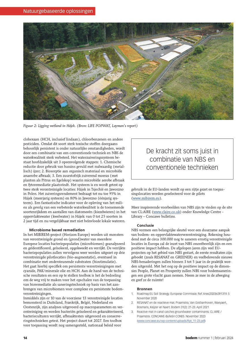 🪘 The very first publication by our partner @TAUWNL in the latest issue of the journal #Bodem in #dutch ! ✨Development of and experience with nature-based solutions #nbs in relation to #soil #remediation✨🧪🦠🌱 An english version coming soon 👉mibirem.eu/news/