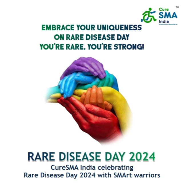 Today, on #RareDiseaseDay, CureSMA India stands with all those affected by rare diseases like #SMA . Together, let's raise awareness, promote research, and support one another in our journey towards a cure. Every voice matters in the fight against rare diseases! #BattleAgainstSMA