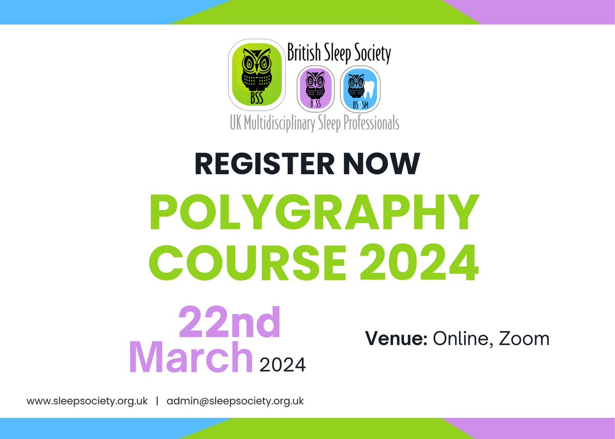 🔍 Come join our all-day Polygraphy Course on Zoom, happening March 22nd. 📅 Featuring paediatric and adult guidelines, respiratory scoring, and polygraphy setups 💼 #PolygraphyCourse #sleeptraining #sleep 🌐 CPD Pending, REGISTER NOW: execbs.eventsair.com/bss-introducti…