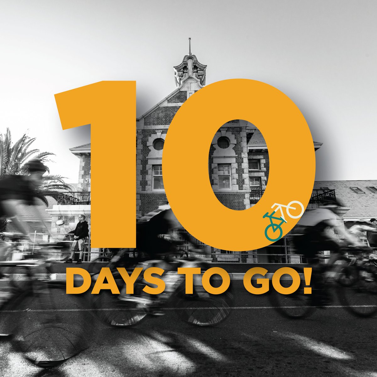 CTCycleTour's tweet photo. The excitement is building! Only 10 days left until the 2024 Cape Town Cycle Tour! Get ready to experience the world's most beautiful bike ride – we can't wait to see you on the start line 🎉

#ctcycletour #ctcycletour2024 https://t.co/WToYIVwGWe