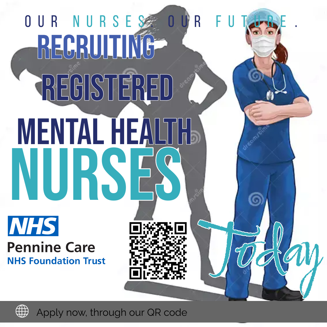 Please access our quick and easy QR to apply for your new role in Bury. @PennineCareNHS @PennineCareJobs @SalfordUni @GMMH_NHS @AntHassallNHS