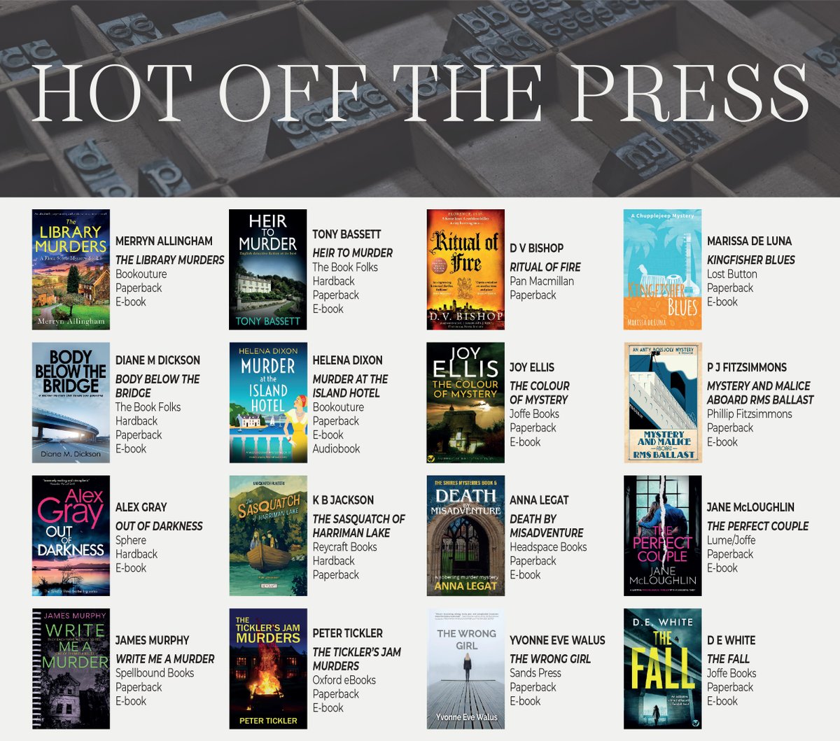 The_CWA's tweet photo. Are you ready for some new reads? Check out what's coming in March from some of our favourite authors, including Merryn Allingham, Tony Bassett, DV Bishop, Marissa de Luna, Diane M Dickson, Helena Dickson, and more! https://t.co/M3FTIBiAMq