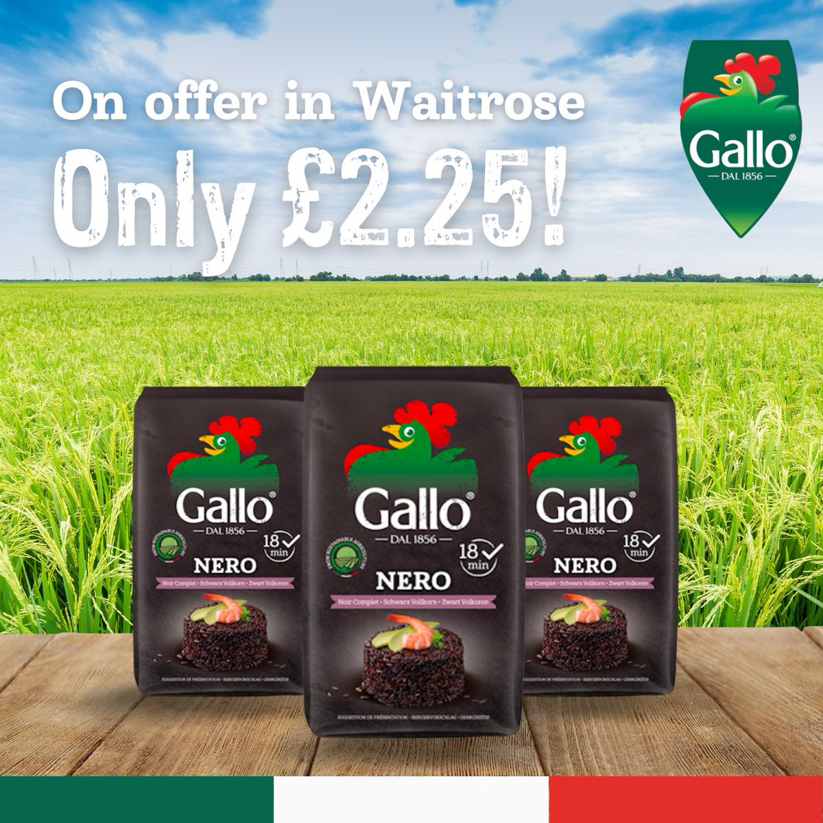 Nero Rice is on offer in @Waitrose for only £2.25! 🙌 To ensure the utmost freshness, our new packaging consists of an FSC carton and vacuum bag. 🌱 #risotto #risottorice #sustainablerice #sustainablebrand #sustainability #supermarketoffer #supermarket #supermarketdeal