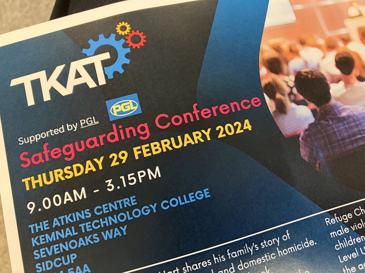 Thankyou @PGLholidays for sponsoring the TKAT safeguarding conference. @TKATAcademies @TKATSafeguard