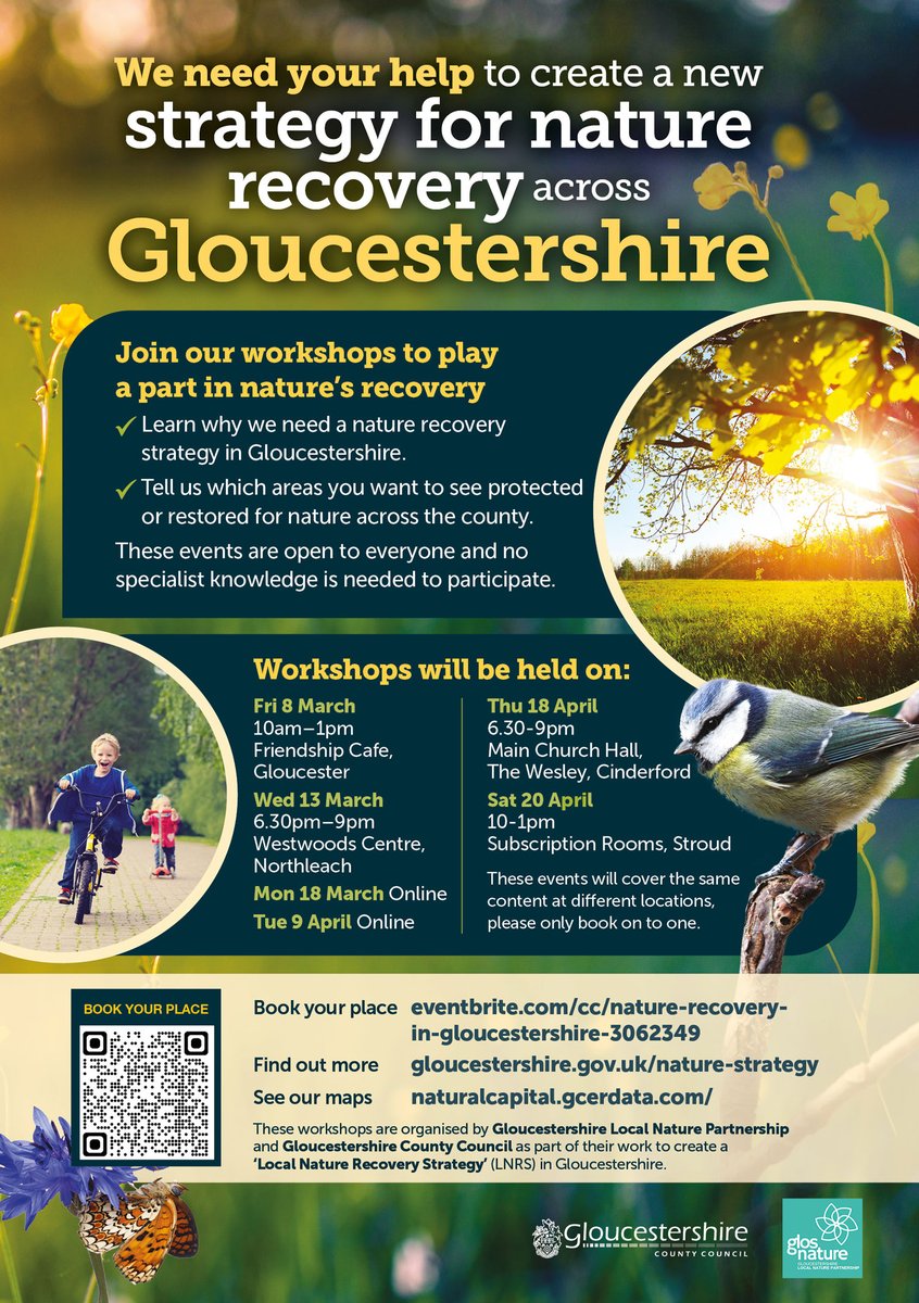 Please come along to influence Nature Recovery in Gloucestershire: eventbrite.co.uk/cc/nature-reco…