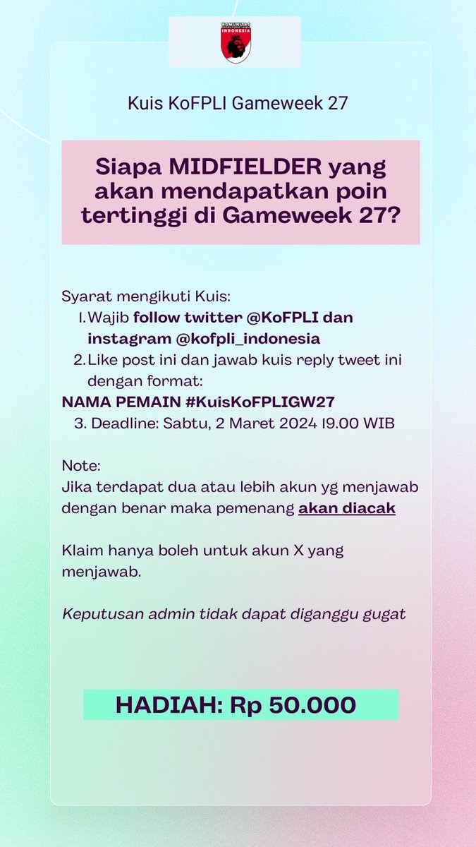 Komunitas FPL Indonesia tweet media