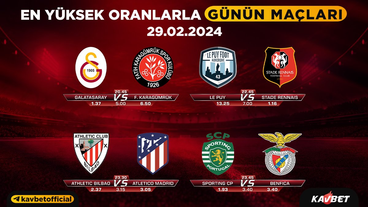 🔥 Günün  Karşılaşmaları ⚽️ Sizin için günün maçlarını seçtik, bol kazançlar.