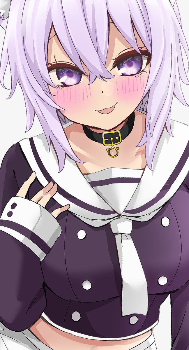 猫又おかゆ ,猫又おかゆ(制服) 「#今月描いたイラストを晒そうホロメンもちょっと描いてた～ 」|みなづきのイラスト