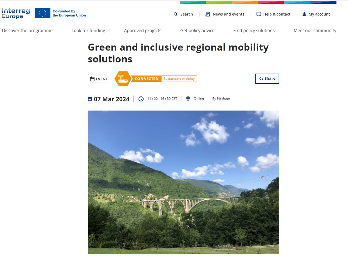 Informest (@informesteu) on Twitter photo #savethedate
🗓️ 07/03 14.00-16.30 CET
🔝 #workshop online di <a href="/interregeurope/">Interreg Europe</a> "Green and inclusive regional mobility solutions"
💡Focus: soluzioni di #mobilitàregionale nelle aree rurali con esempi da #Italia🇮🇹, #Germania🇩🇪, #Spagna🇪🇸 e #Portogallo🇵🇹
👉Info interregeurope.eu/policy-learnin… #savethedate
🗓️ 07/03 14.00-16.30 CET
🔝 #workshop online di <a href="/interregeurope/">Interreg Europe</a> "Green and inclusive regional mobility solutions"
💡Focus: soluzioni di #mobilitàregionale nelle aree rurali con esempi da #Italia🇮🇹, #Germania🇩🇪, #Spagna🇪🇸 e #Portogallo🇵🇹
👉Info interregeurope.eu/policy-learnin…